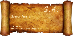Samu Anna névjegykártya