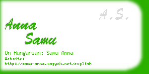 anna samu business card